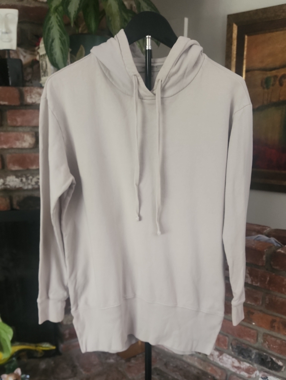 All Saints Men's Crewneck Hoodie in Light Cream